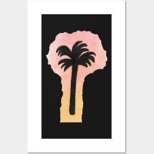 Sunset Palm Tree Posters and Art